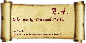 Némedy Annamária névjegykártya